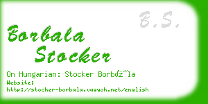 borbala stocker business card